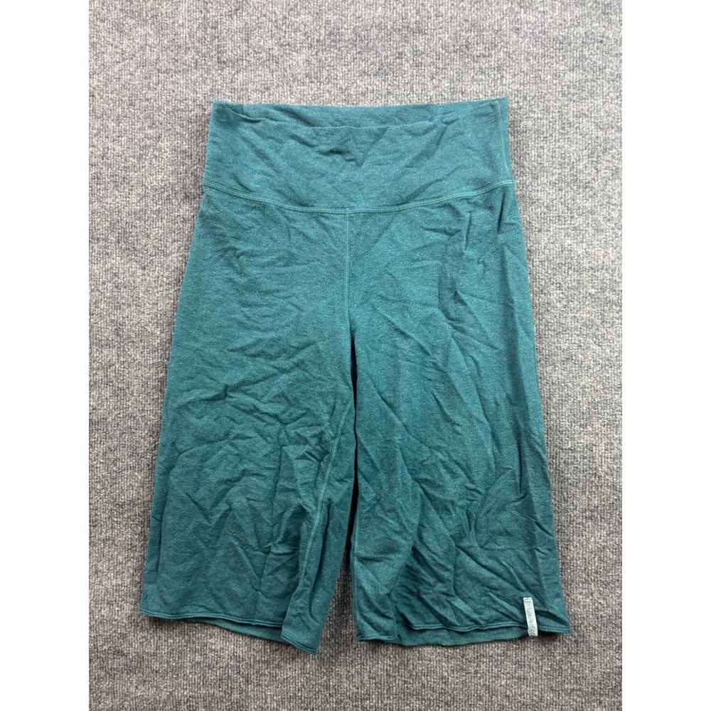 Lululemon Biker Shorts Womens 6 Teal Green Heathered High Rise Yoga Athletic